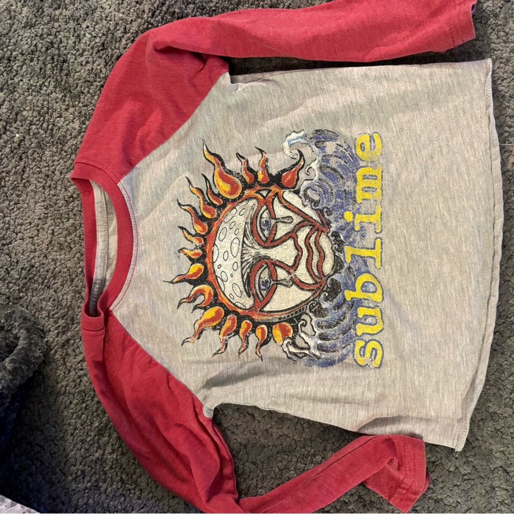 Othr Red and Gray Sun Graphic Long Sleeve Tee